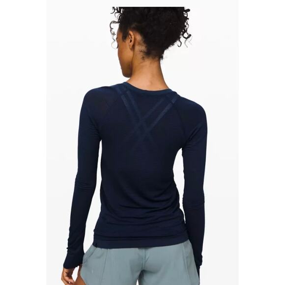Lululemon Swiftly Speed Long Sleeve Blue Women's 6 Stretch Performance Running - Picture 7 of 11